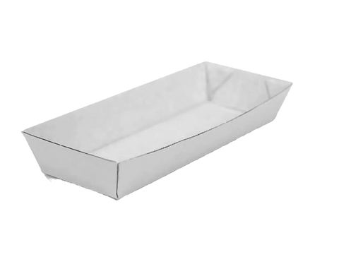 white corrugated kraft tray hot dog size