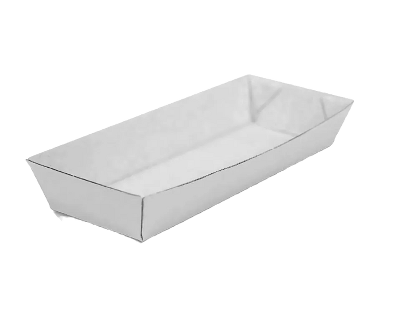 white corrugated kraft tray hot dog size