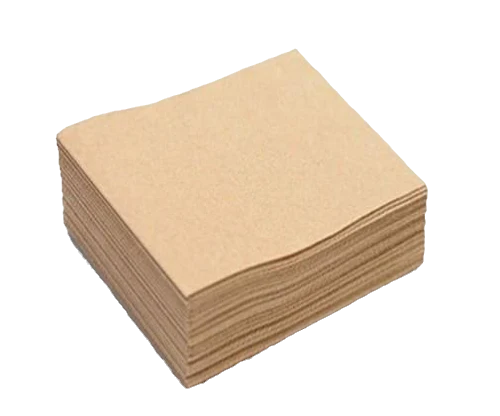 stack of brown paper napkins