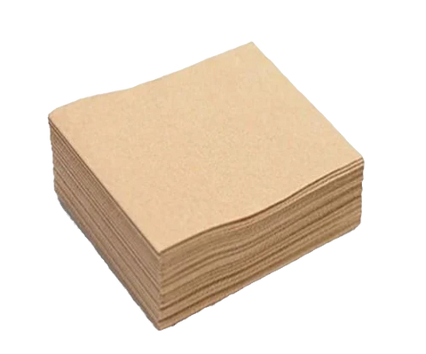 stack of brown paper napkins
