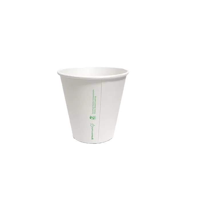aqueous coated single wall cup in white