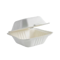 6" sugarcane takeaway clamshell container burger box white