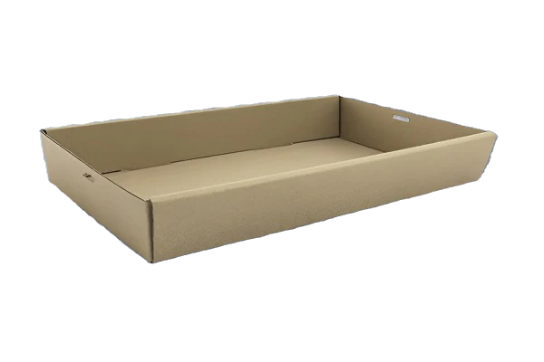 Large brown kraft rectangle catering tray