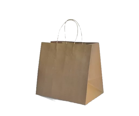 brown kraft takeaway bag with twisted handle large