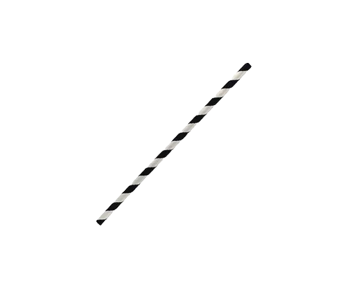 Paper Straw Cocktail in black stripes