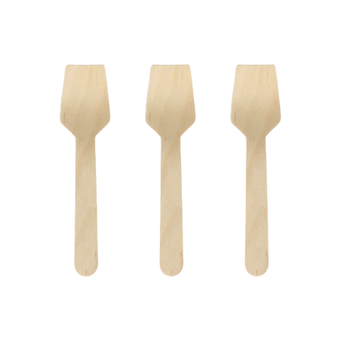 Disposable eco wooden ice cream spoon