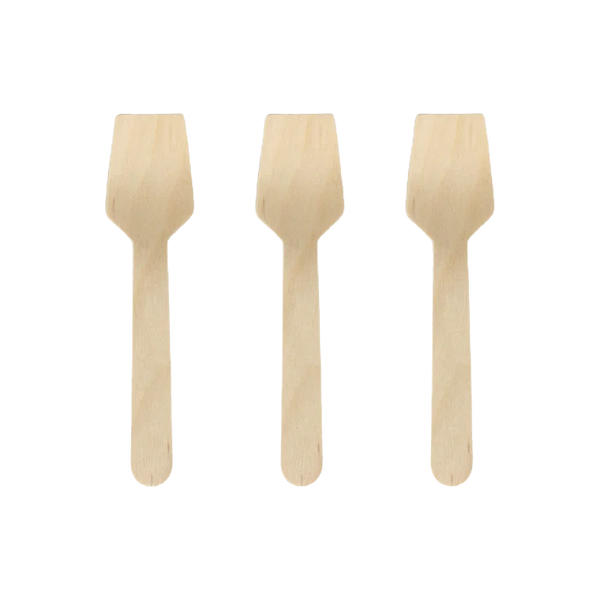 Disposable eco wooden ice cream spoon