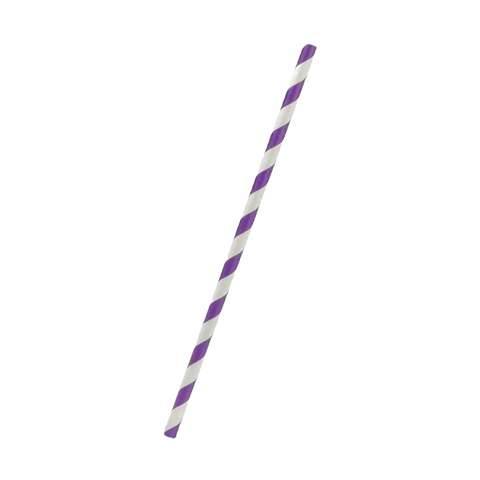 paper straw regular with purple stripes