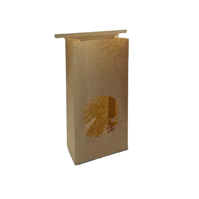 Tin Tie Coffee & Cookie Brown Window Bags - Medium (500pcs/ctn)