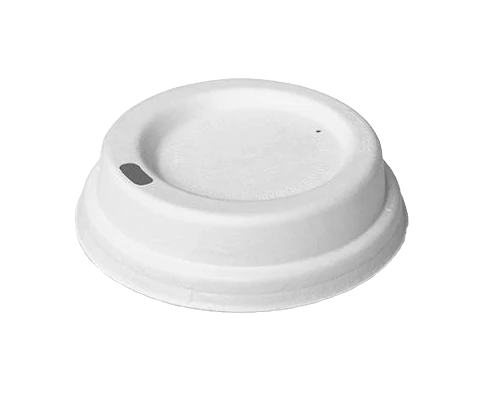 White Bagasse Lid - 80mm (Fits 6/8/10oz) (1000pcs/ctn)