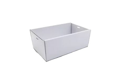 white corrugated rectangle catering tray small