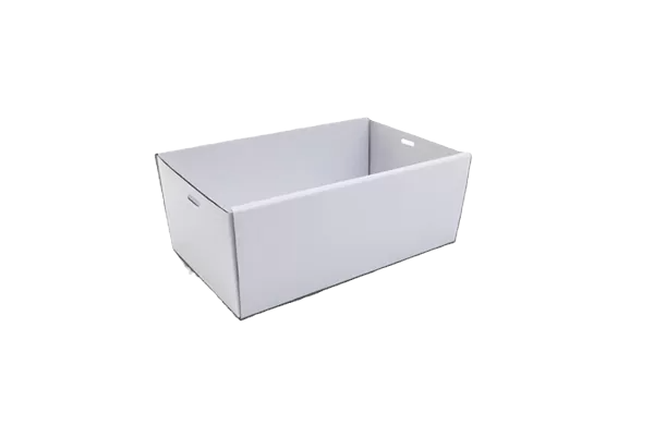white corrugated rectangle catering tray small