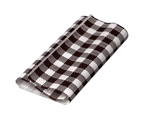 gingham printed greaseproof paper black