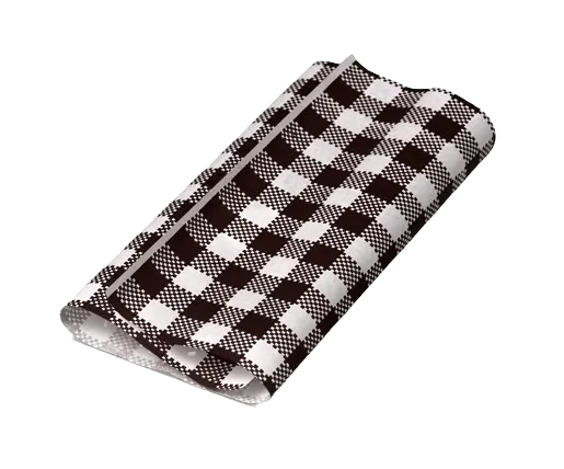 gingham printed greaseproof paper black