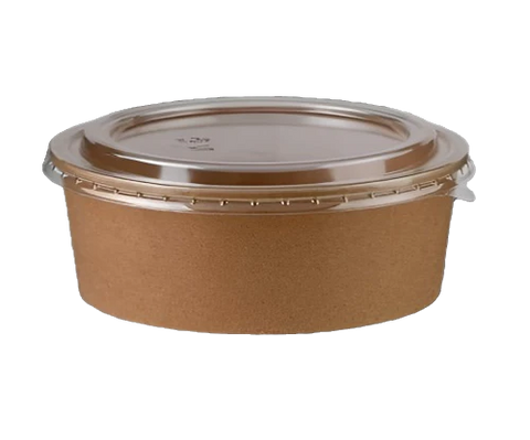 1300ml PET Salad brown bowl and lid