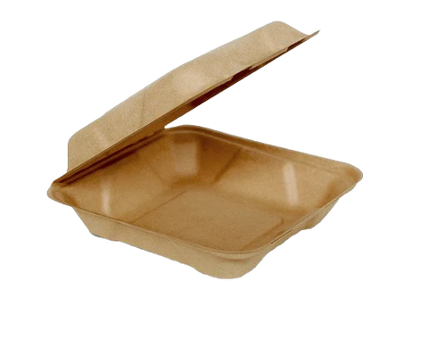 8" Bamboo Clamshell Container (200pcs/ctn)