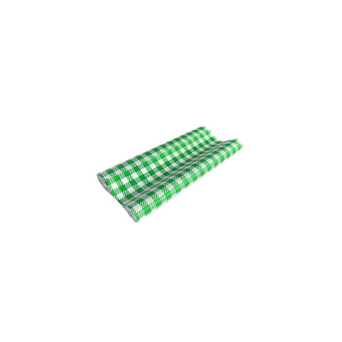 gingham greaseproof paper green